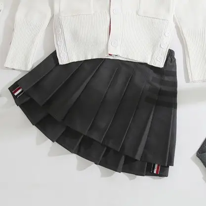 Girls Pleated High Waist Skirt Spring Autumn College Style — feature 4