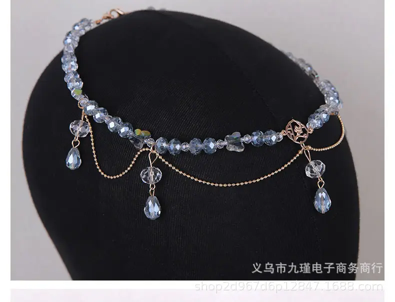 Chinese Bridal Headpiece with Forehead Pendant & Phoenix Crown — feature 7