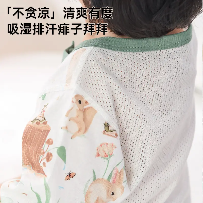 Baby Pajamas Pure Cotton Summer Jumpsuit with Anti-Kicking Design - Image 8