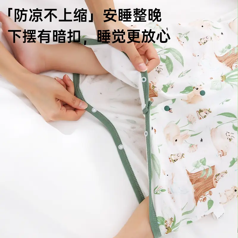 Baby Pajamas Pure Cotton Summer Jumpsuit with Anti-Kicking Design - Image 9