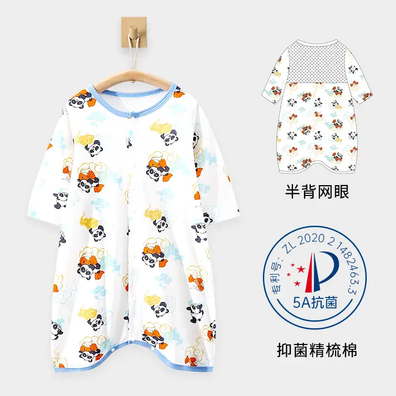 Baby Pajamas Pure Cotton Summer Jumpsuit with Anti-Kicking Design - Image 5
