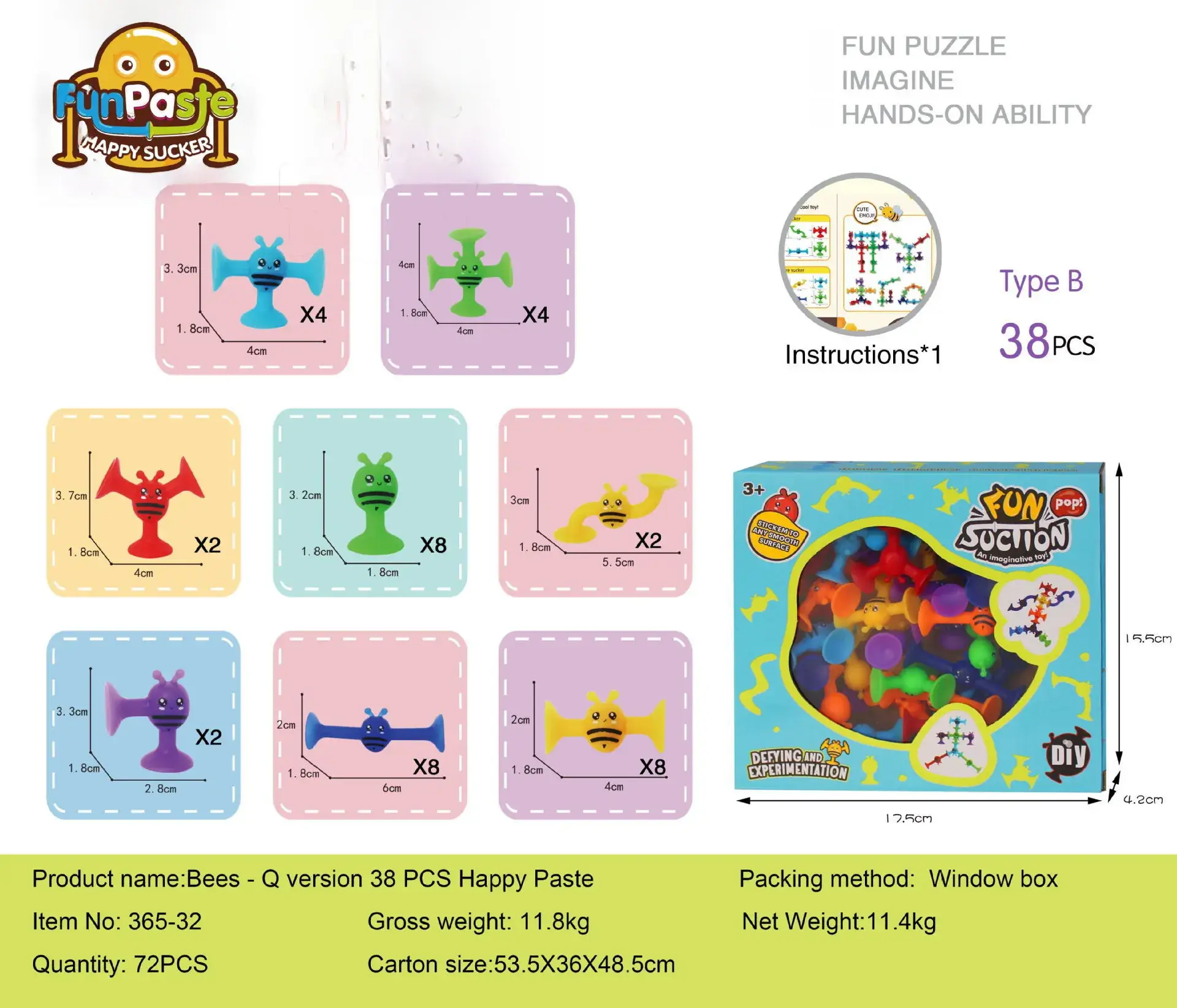 Fun Bee Sucker Puzzle Toy for Kids 38 Pieces - Image 10