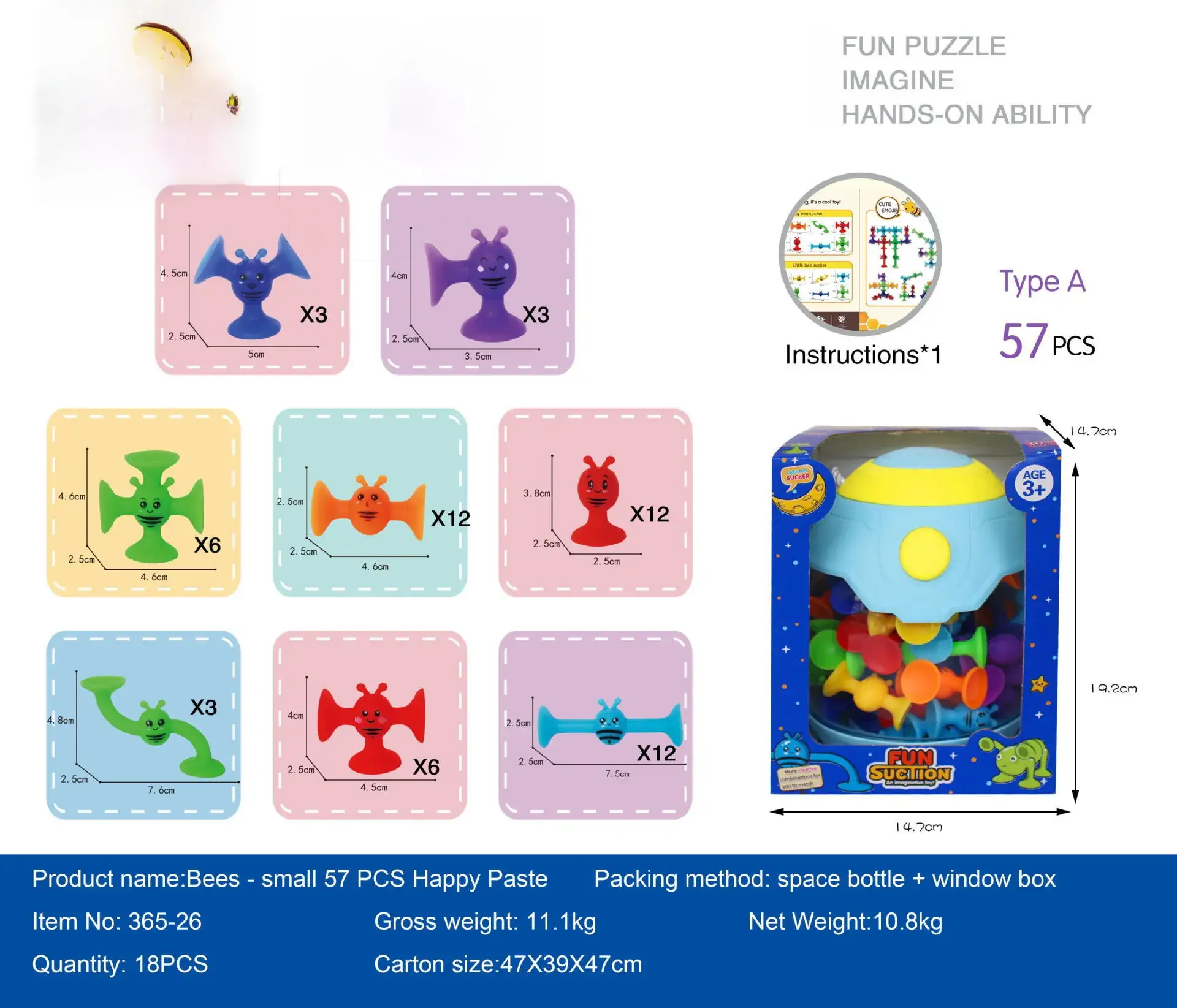 Fun Bee Sucker Puzzle Toy for Kids 38 Pieces - Image 12