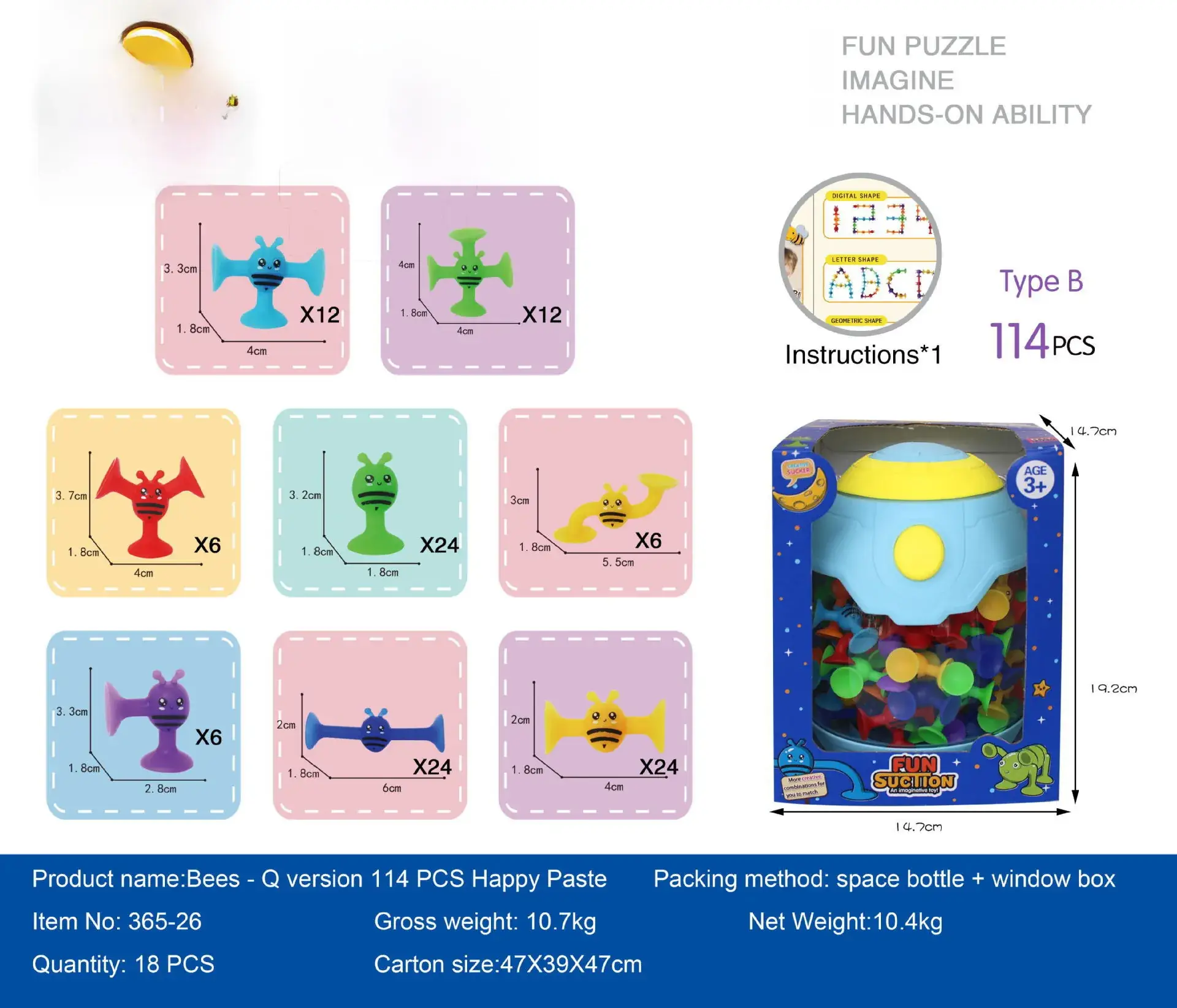 Fun Bee Sucker Puzzle Toy for Kids 38 Pieces - Image 14