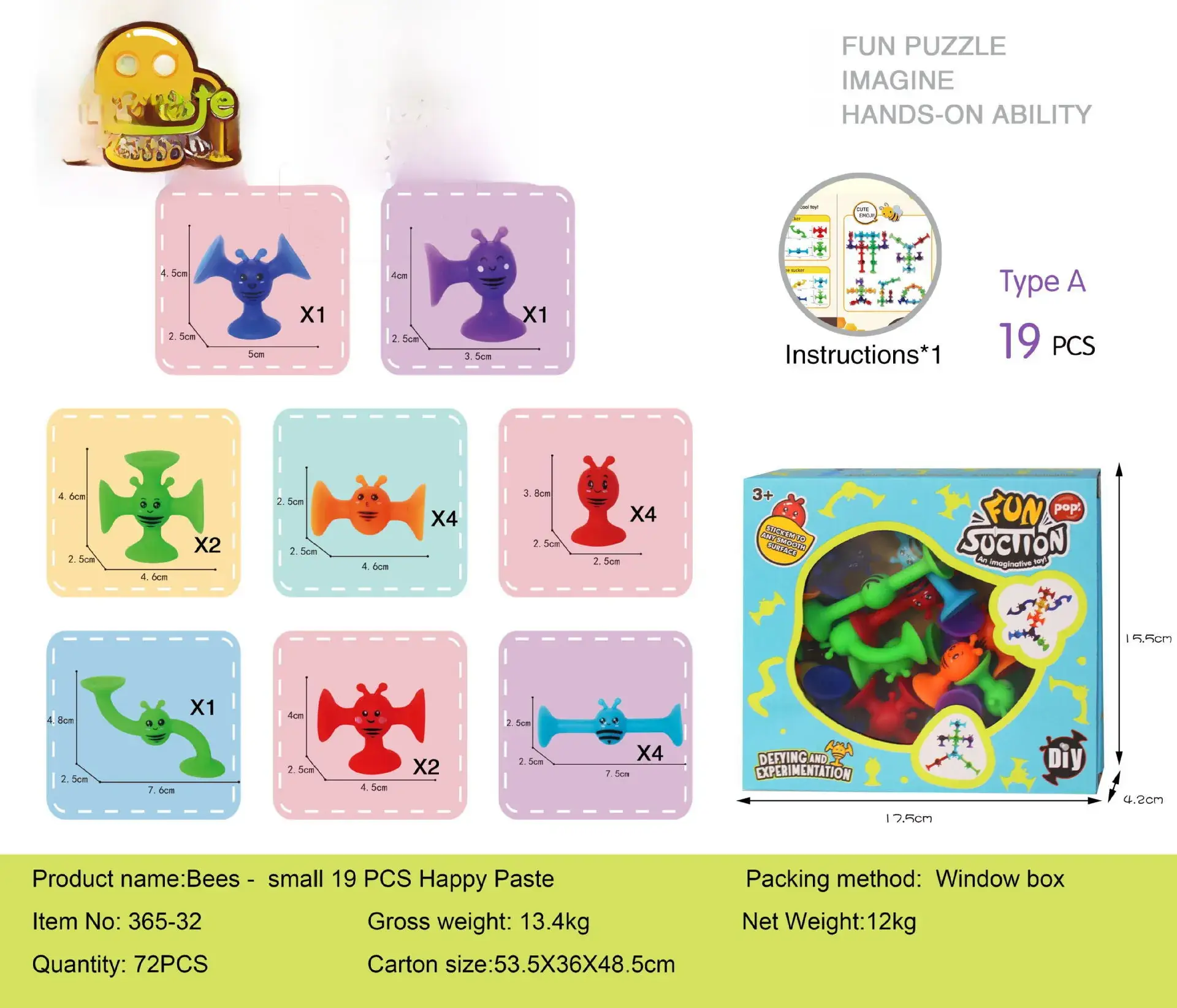 Fun Bee Sucker Puzzle Toy for Kids 38 Pieces - Image 5