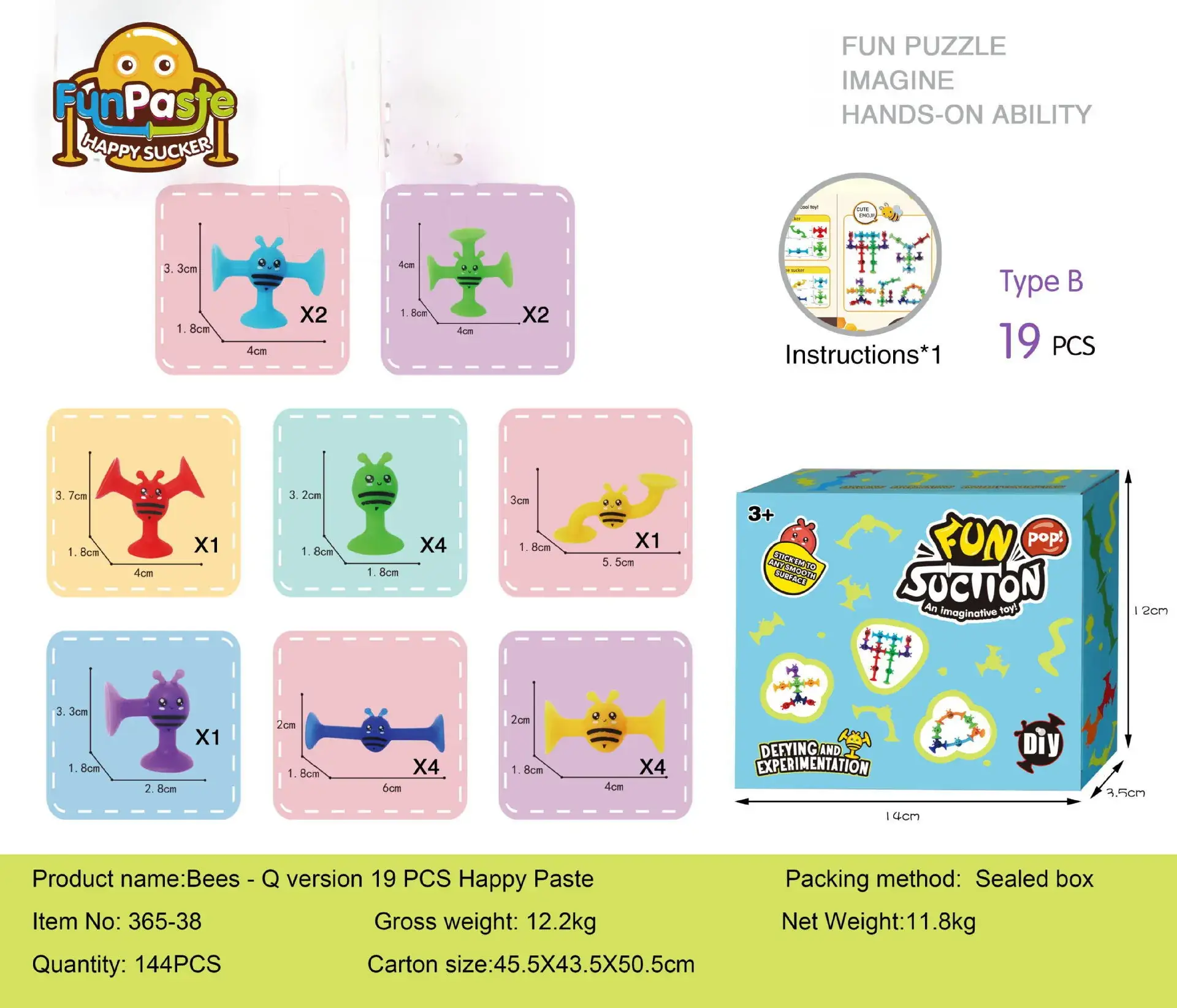 Fun Bee Sucker Puzzle Toy for Kids 38 Pieces - Image 6