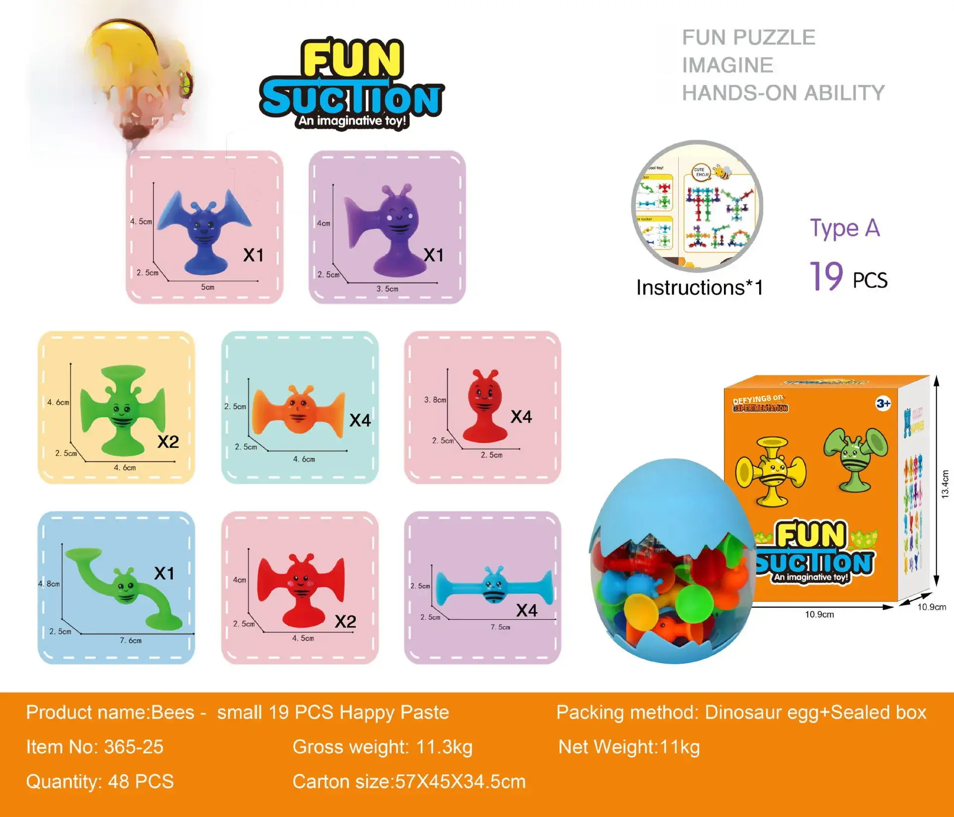Fun Bee Sucker Puzzle Toy for Kids 38 Pieces - Image 8