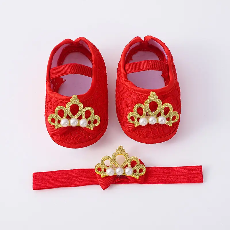 2023 New Baby Shoes with Crown & Hair Band for 1 Month Old — feature 5
