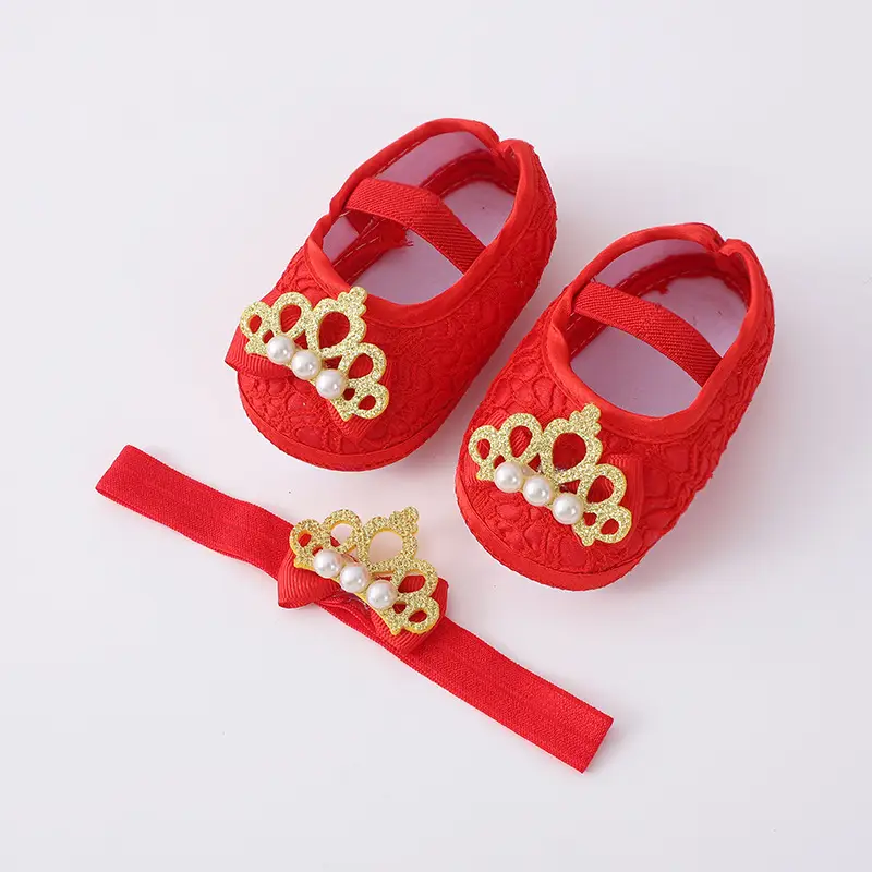 2023 New Baby Shoes with Crown & Hair Band for 1 Month Old — feature 7