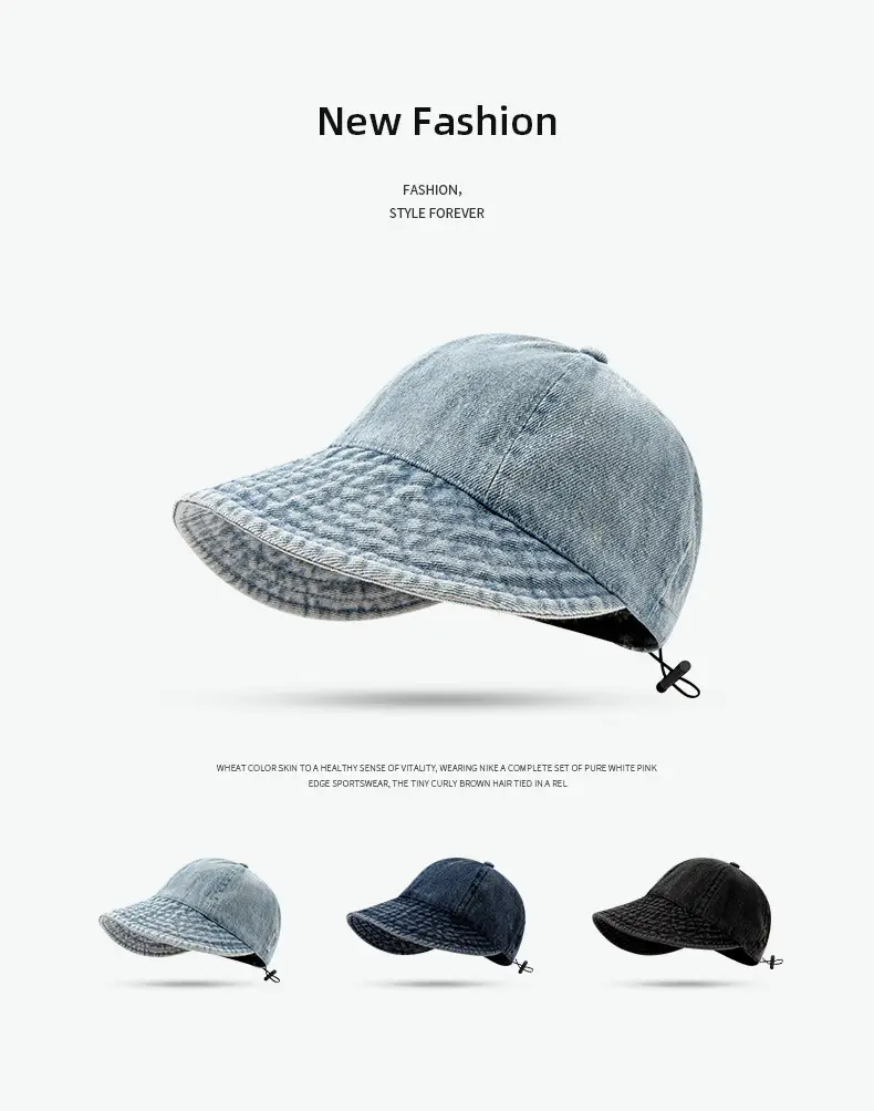 Japanese Style Women Sunscreen Hat Denim Duck 85g — feature 1