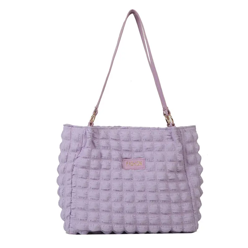 Purple Pleated Handbag for Women Autumn Winter - Image 10