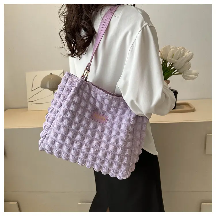 Purple Pleated Handbag for Women Autumn Winter — feature 10