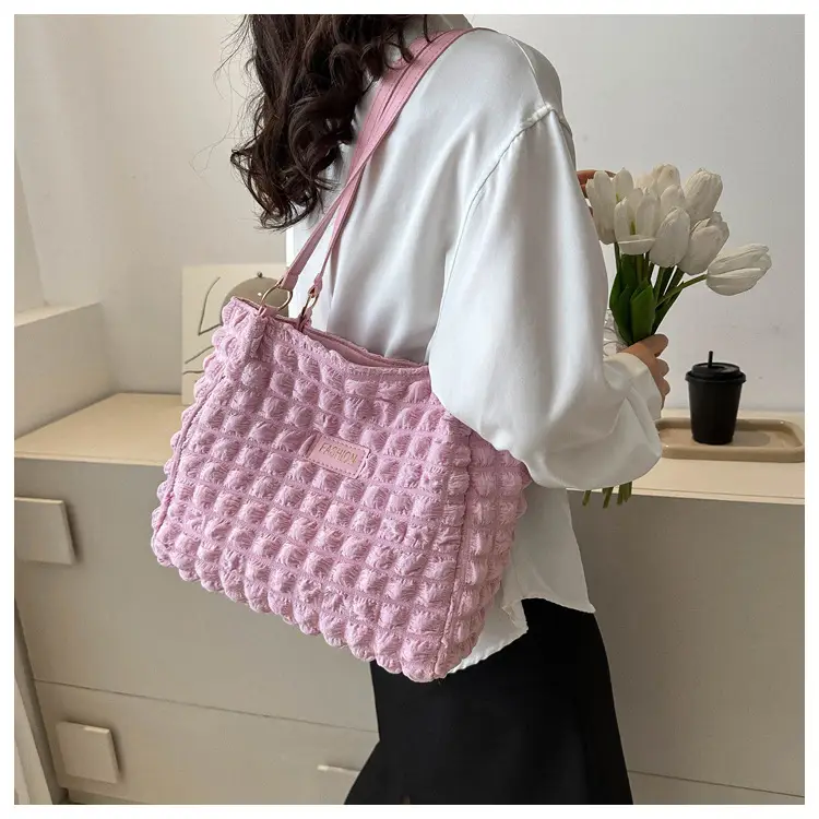 Purple Pleated Handbag for Women Autumn Winter — feature 11
