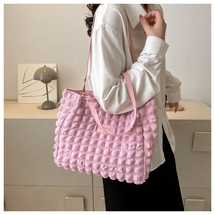 Purple Pleated Handbag for Women Autumn Winter — feature 12