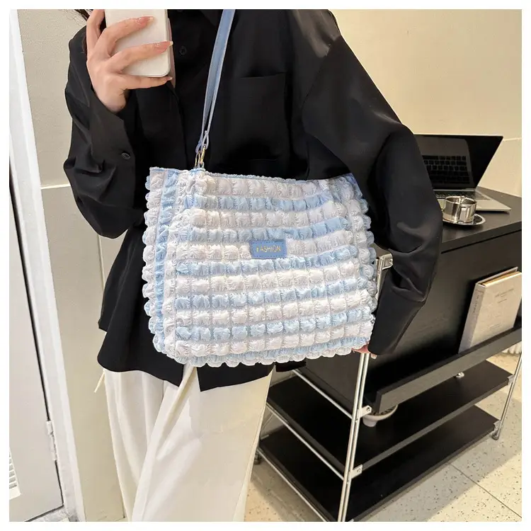 Purple Pleated Handbag for Women Autumn Winter — feature 21