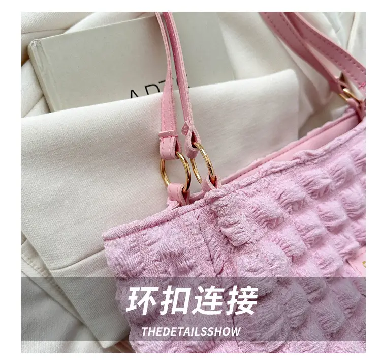Purple Pleated Handbag for Women Autumn Winter — feature 3