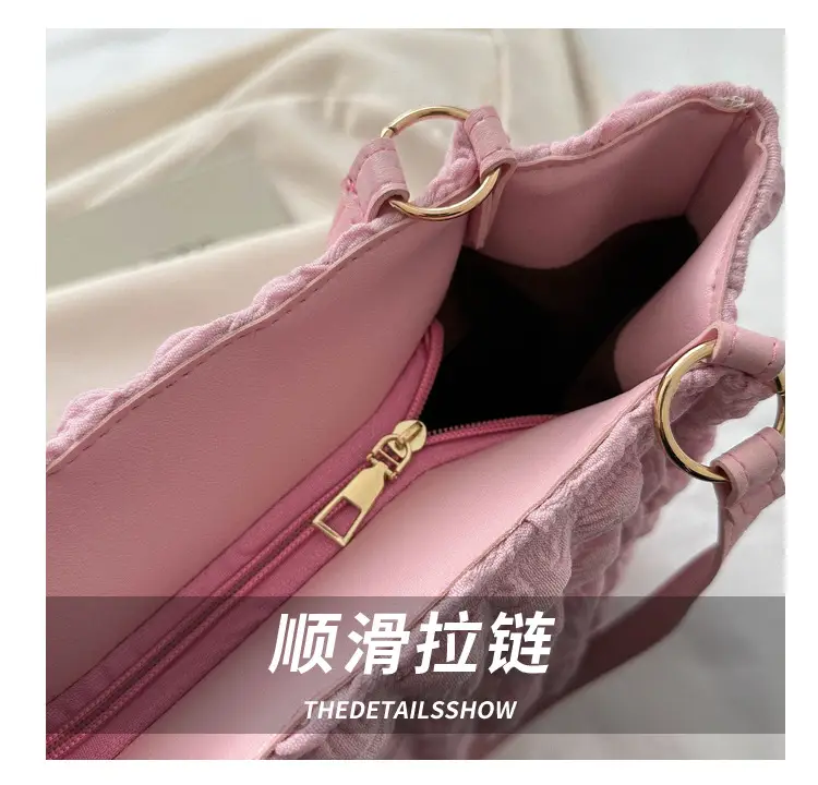 Purple Pleated Handbag for Women Autumn Winter — feature 4