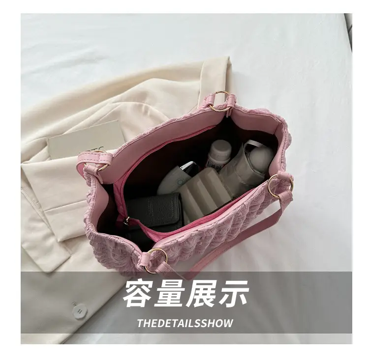 Purple Pleated Handbag for Women Autumn Winter — feature 6