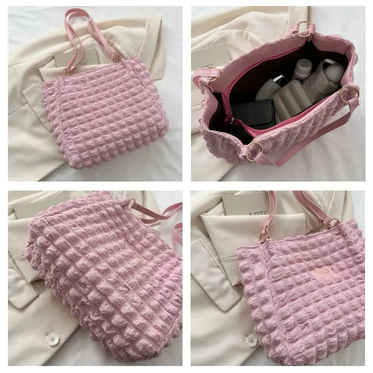 Purple Pleated Handbag for Women Autumn Winter — feature 7