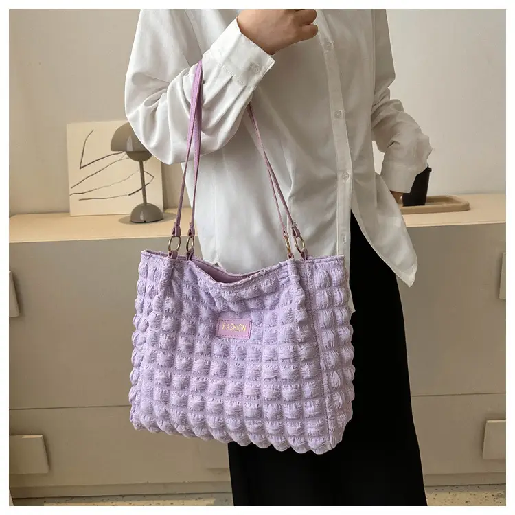 Purple Pleated Handbag for Women Autumn Winter — feature 8