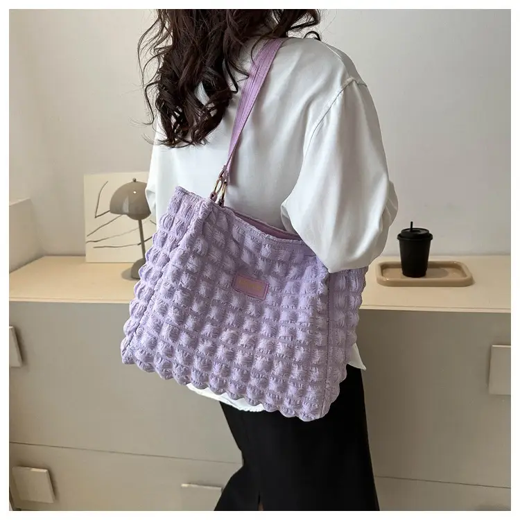 Purple Pleated Handbag for Women Autumn Winter — feature 9