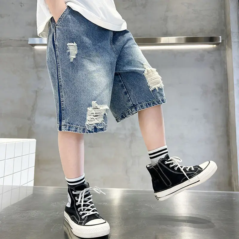 Korean Style Ripped Denim Shorts for Girls 2026 - Image 3