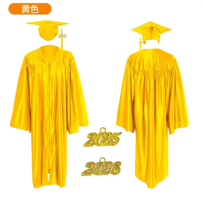 2025 Graduation Gown Yellow High School College Uniform - Image 15