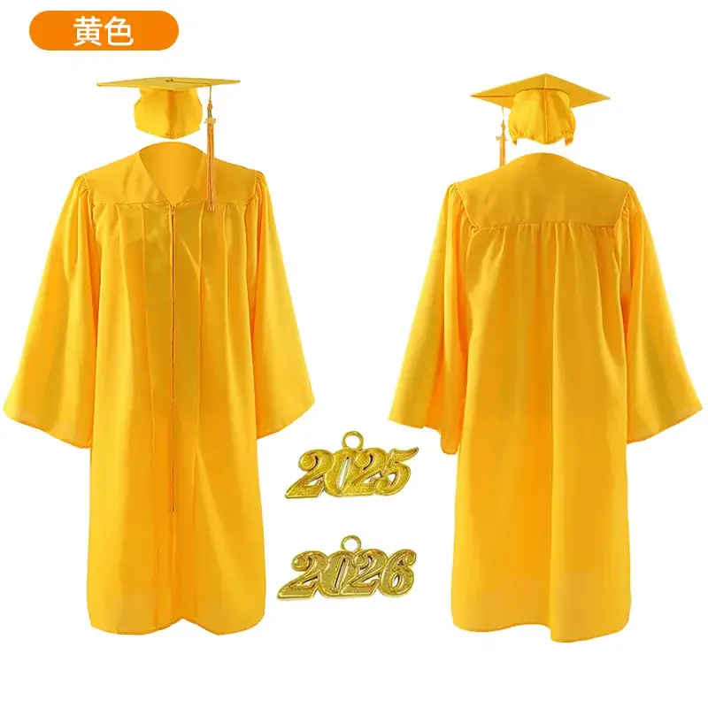 2025 Graduation Gown Yellow High School College Uniform - Image 3