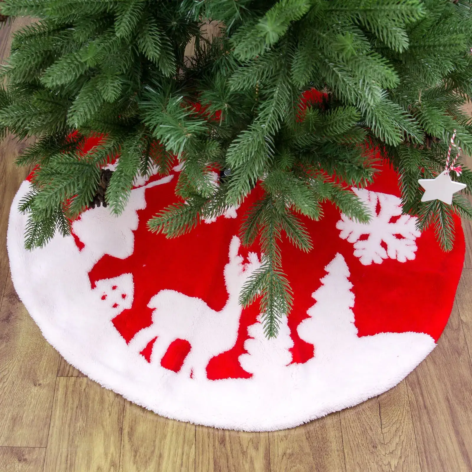 New Christmas Tree Dress Apron Velvet Cotton Wool 90cm