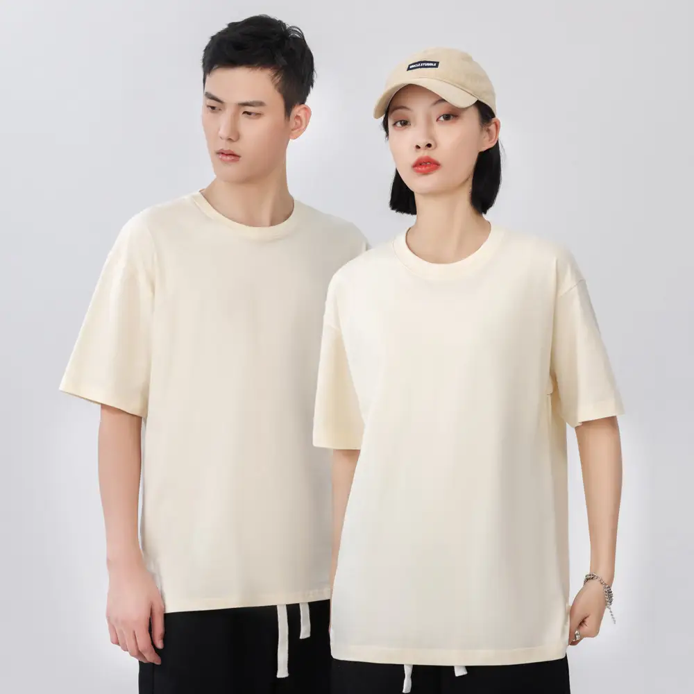 Men Summer Cotton T-Shirt Off-Shoulder Loose Fit - Image 13
