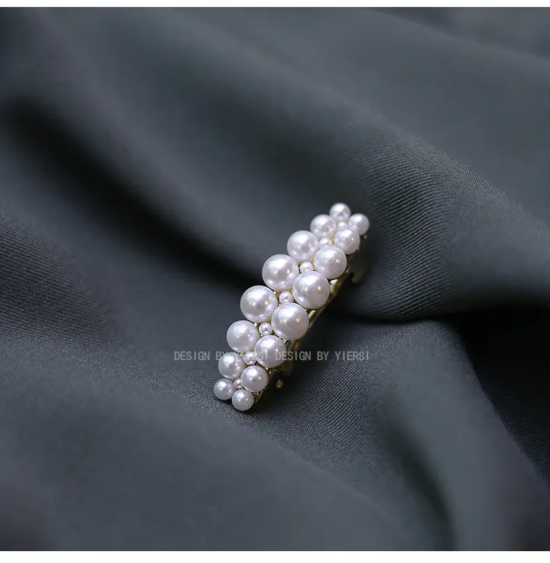 Women's Pearl Hair Clip for Spring with Side Bangs — feature 8