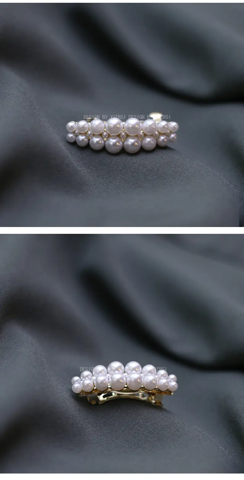 Women's Pearl Hair Clip for Spring with Side Bangs — feature 9