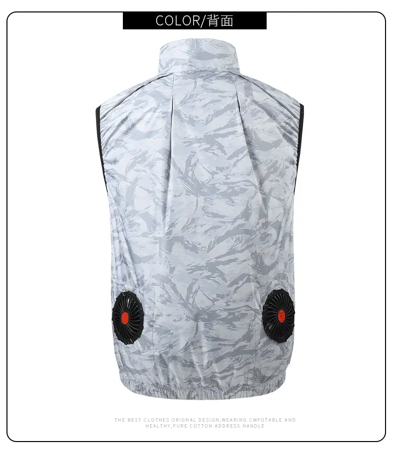 2025 Summer Blue Camo Work Vest with Zip Front — feature 14