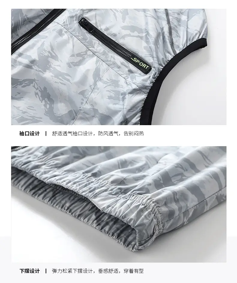 2025 Summer Blue Camo Work Vest with Zip Front — feature 19