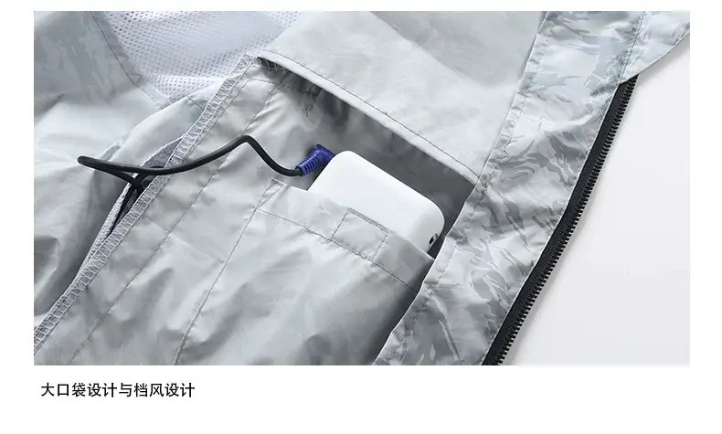 2025 Summer Blue Camo Work Vest with Zip Front — feature 21