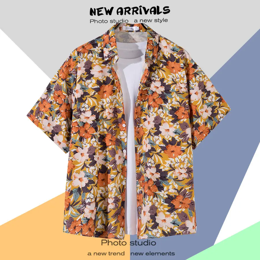 Men's Vintage Hawaiian Floral Short Sleeve Coats 2023 — feature 21