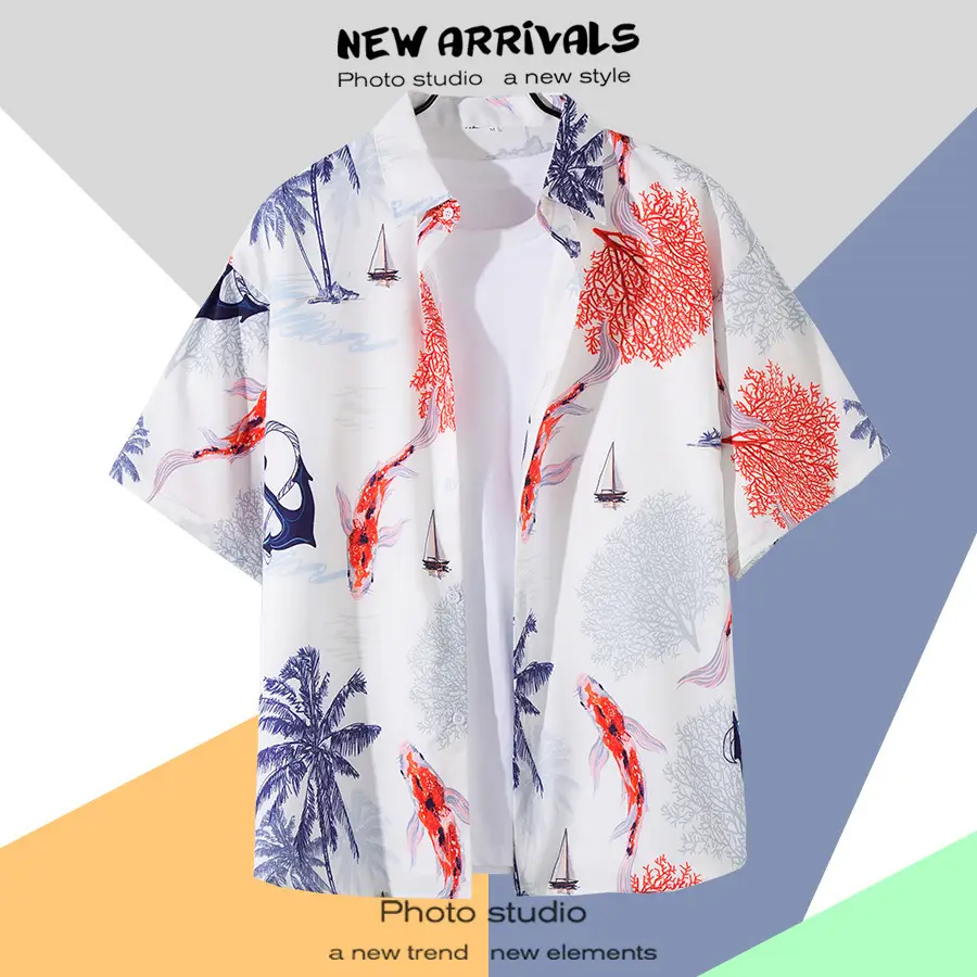 Men's Vintage Hawaiian Floral Short Sleeve Coats 2023 — feature 23