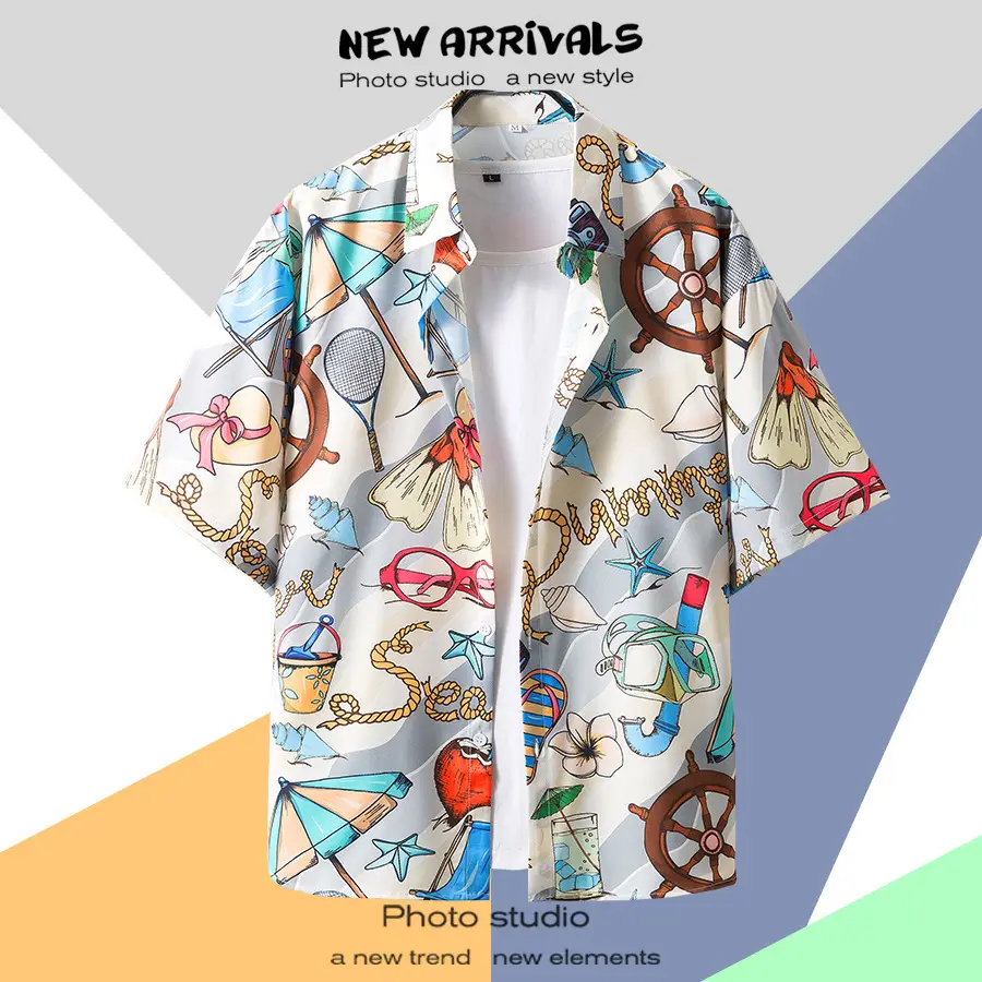 Men's Vintage Hawaiian Floral Short Sleeve Coats 2023 — feature 30
