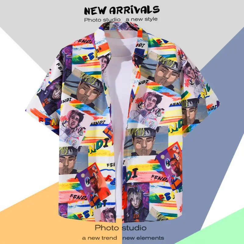 Men's Vintage Hawaiian Floral Short Sleeve Coats 2023 - Image 38