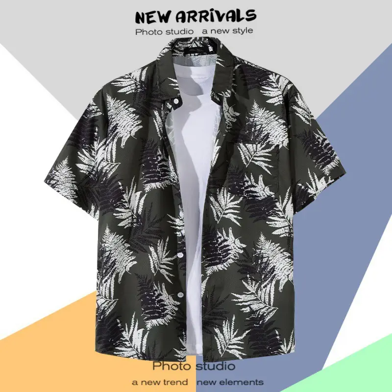 Men's Vintage Hawaiian Floral Short Sleeve Coats 2023 - Image 6