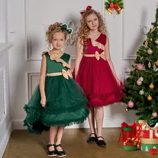 Green Printed Princess Dress for Girls St Patrick's Day Party — feature 2