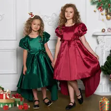 Green Printed Princess Dress for Girls St Patrick's Day Party — feature 6