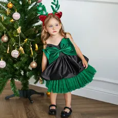 Green Printed Princess Dress for Girls St Patrick's Day Party — feature 9