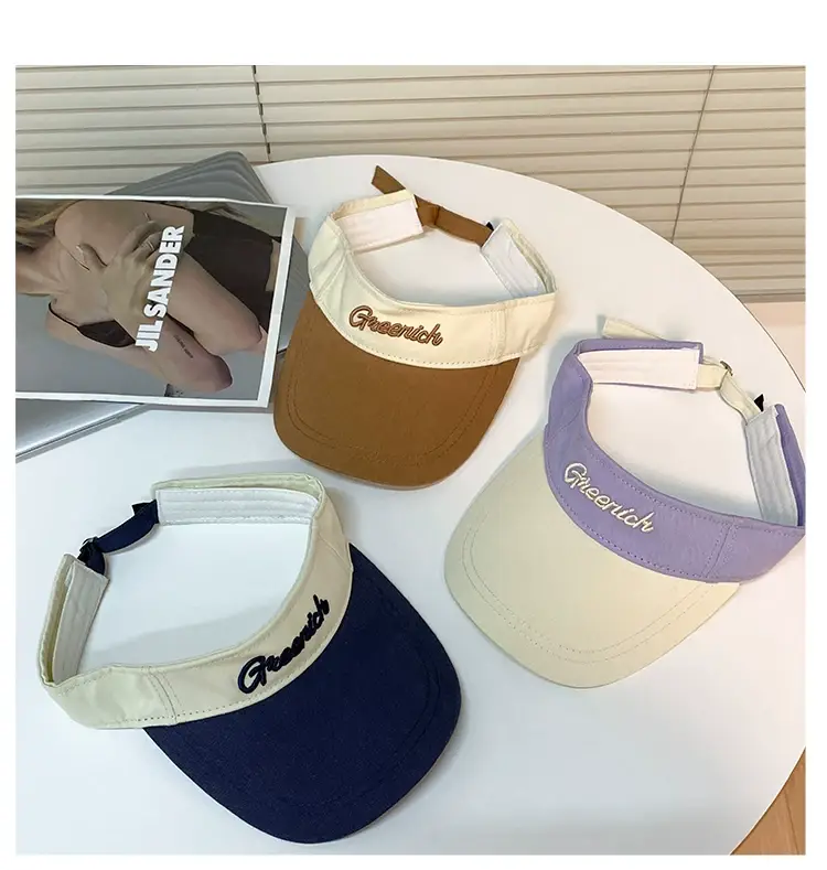 Women Sunscreen Hat with Letter Print & UV Cover — feature 12