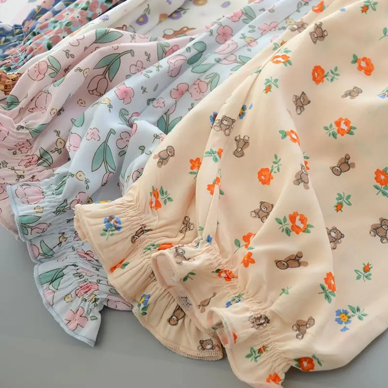 Girls Floral Cotton Pants Summer Casual Anti-Mosquito — feature 12