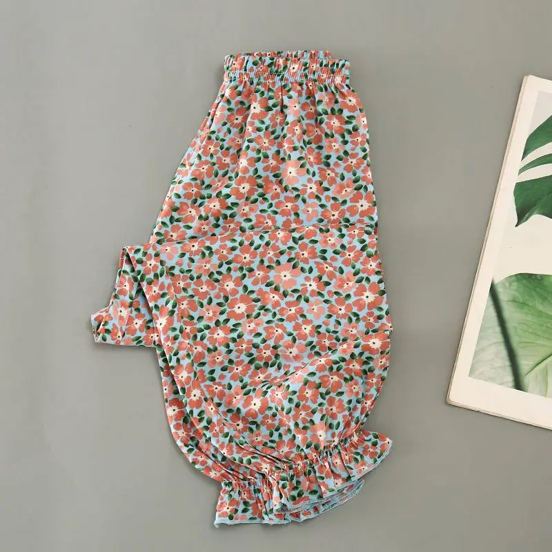 Girls Floral Cotton Pants Summer Casual Anti-Mosquito — feature 5