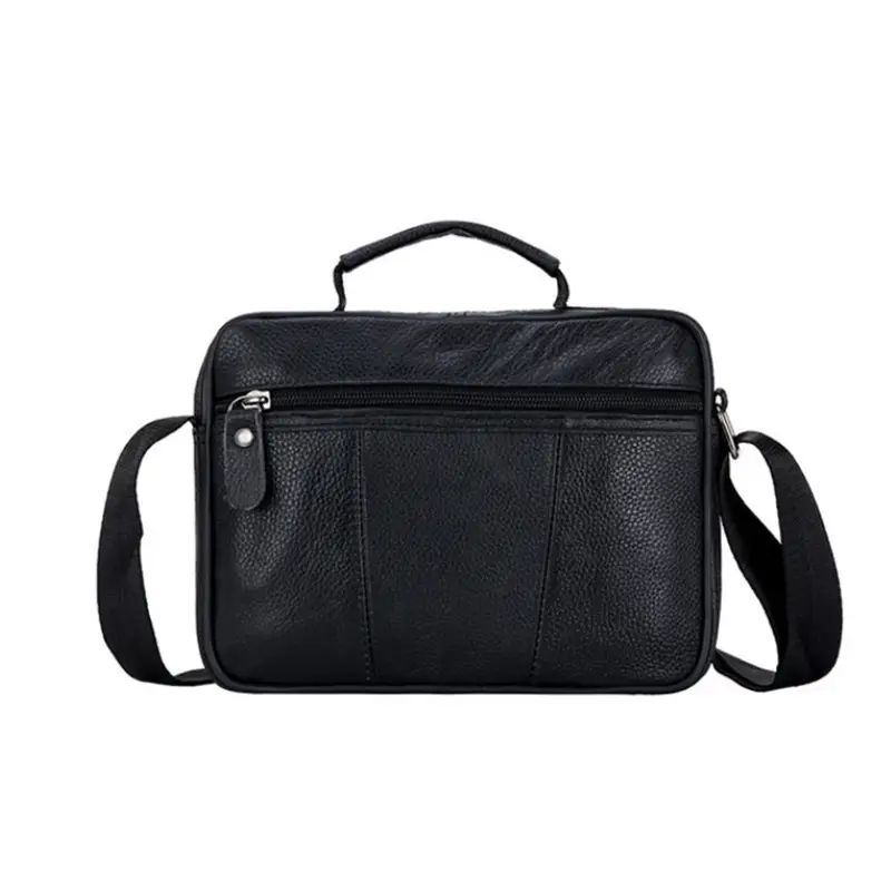 Black Cowhide Business Shoulder Bag Large Capacity - Image 7