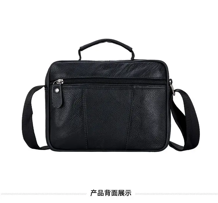 Black Cowhide Business Shoulder Bag Large Capacity — feature 10