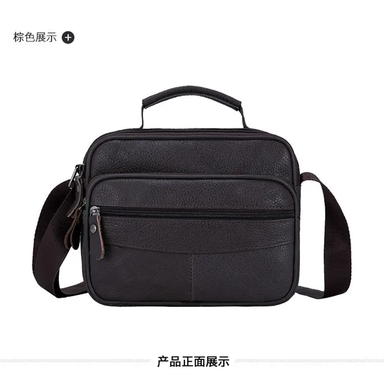 Black Cowhide Business Shoulder Bag Large Capacity — feature 11