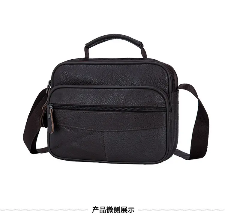 Black Cowhide Business Shoulder Bag Large Capacity — feature 12